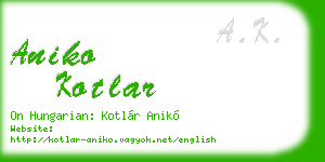 aniko kotlar business card